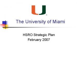 University of miami strategic plan