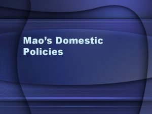 Maos domestic policies