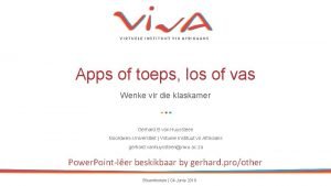 Apps of toeps los of vas Wenke vir