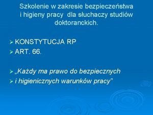 Szkolenie w zakresie bezpieczestwa i higieny pracy dla