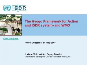 The Hyogo Framework for Action and ISDR system