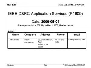May 2006 doc IEEE 802 11 060659 IEEE