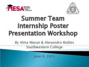 Internship poster presentation