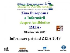 Ziua European a Informrii despre Antibiotice ZEIA 18