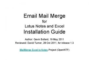Ibm notes mail merge