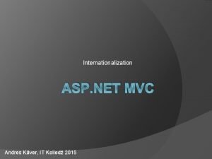 Internationalization ASP NET MVC Andres Kver IT Kolled