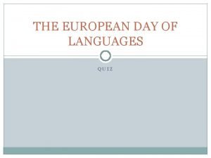European day of languages quiz