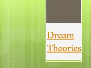 Cognitive development theory dreams