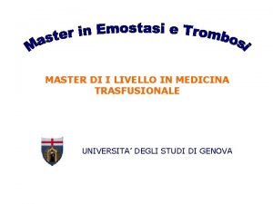 Master medicina trasfusionale