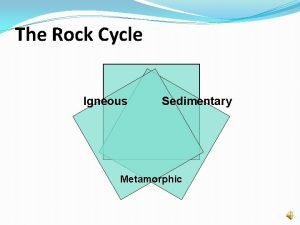 The Rock Cycle Igneous Sedimentary Metamorphic The Rock