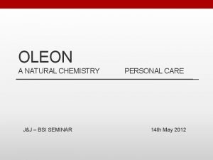 Oleon a natural chemistry