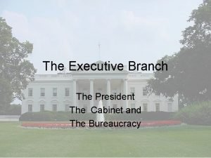 The Executive Branch The President The Cabinet and