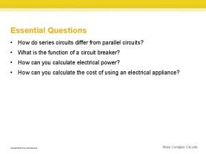 How do series and parallel circuits differ?