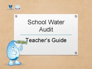 School Water Audit Teachers Guide Background The HKSAR