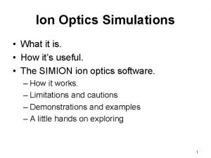 Ion optics simulation