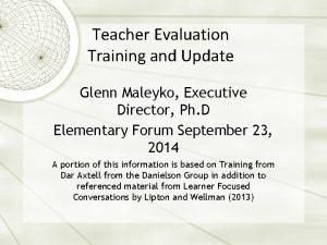 Teacher evaluation