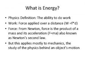 Physics of energy