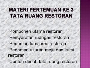 Standar ruang restoran