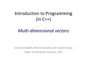 Multidimensional vector c++