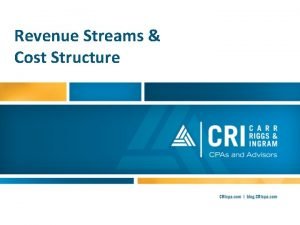 Revenue Streams Cost Structure 1 Revenue Streams 2