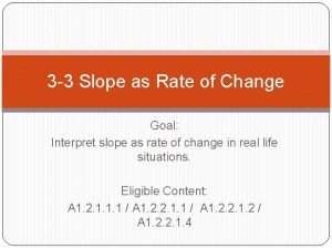 Constant rate of change