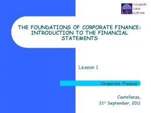 Foundations of corporate finance