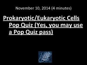 November 10 2014 4 minutes ProkaryoticEukaryotic Cells Pop