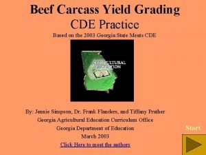 Beef Carcass Yield Grading CDE Practice Based on