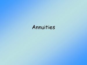 Ordinary annuity