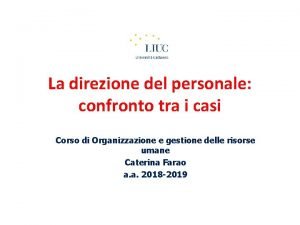 La direzione del personale confronto tra i casi