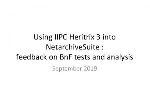 Using IIPC Heritrix 3 into Netarchive Suite feedback