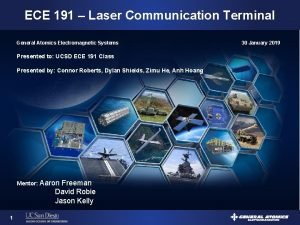 ECE 191 Laser Communication Terminal General Atomics Electromagnetic