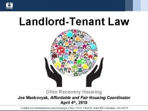 LandlordTenant Law Ohio Recovery Housing Joe Maskovyak Affordable