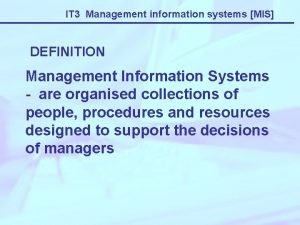 Definition of information system