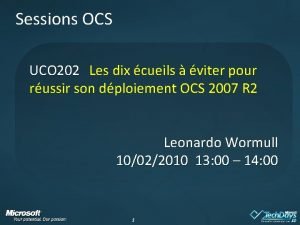 Sessions OCS UCO 202 Les dix cueils viter