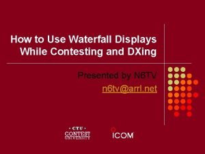 How to Use Waterfall Displays While Contesting and