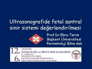 Ultrasonografide fetal santral sinir sistemi deerlendirilmesi Prof Dr