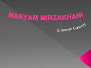 Maryam mirzakhani anahita vondráková