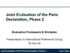 Joint Evaluation of the Paris Declaration Phase 2