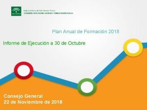 Plan Anual de Formacin 2018 Informe de Ejecucin