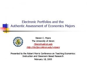 Electronic Portfolios and the Authentic Assessment of Economics