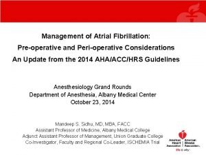 Management of Atrial Fibrillation Preoperative and Perioperative Considerations