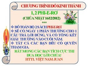 CHNG TRNH KINH THNH 1 2 PHIER CHA