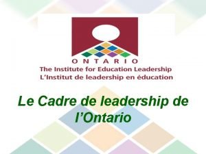 Cadre de leadership de l'ontario