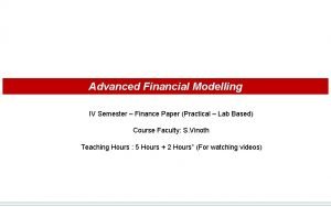 Finshiksha financial modelling