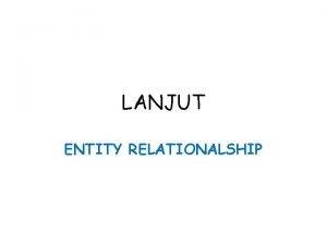 LANJUT ENTITY RELATIONALSHIP Istilah ER Entitas Atribut Relasi