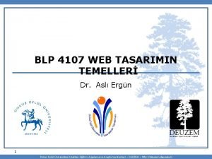 BLP 4107 WEB TASARIMIN TEMELLER Dr Asl Ergn