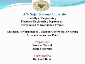 AN Najah National University Faculty of Engineering Electrical