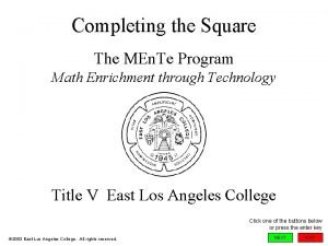 Completing square program