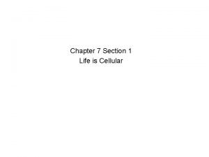 Chapter 8 lesson 1 life is cellular